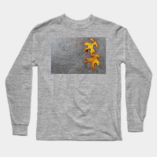 Oak leaves on stone background. Long Sleeve T-Shirt